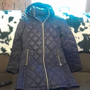 Women'sMichael Kors Quilted Hooded Jacket - Purple